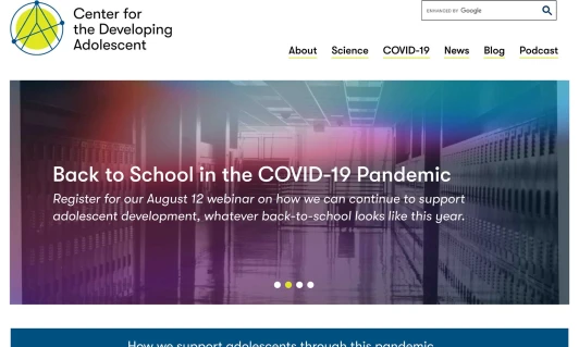 Screenshot of the CDA website home page