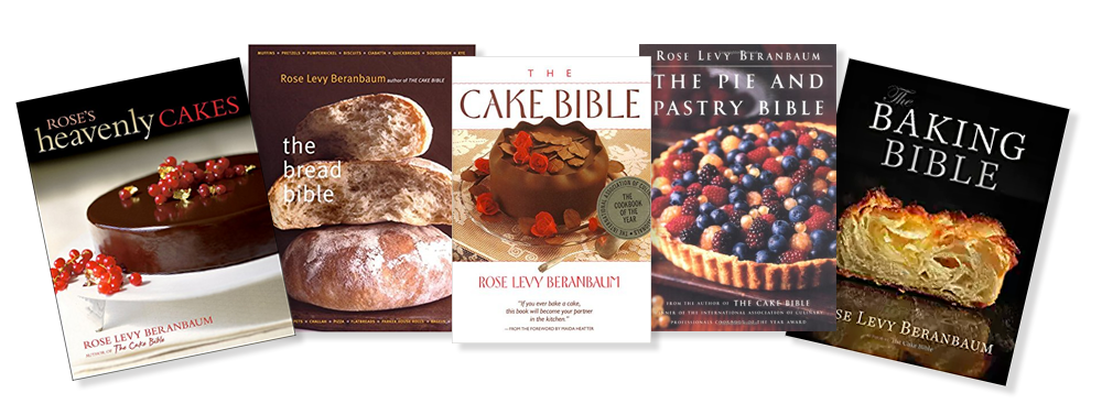 Book covers of Rose's many baking bible cookbooks