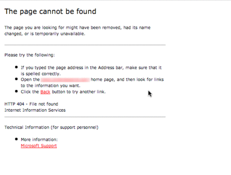 Image of a classic 404 error page