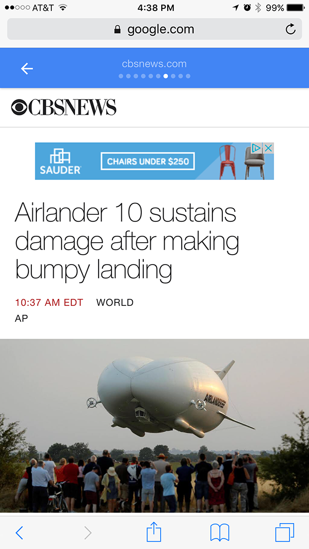 Screenshot of a CBS News AMP article