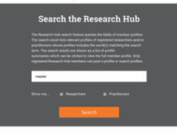 Thumbnail  Screenshot of the ISCBC Website Research Hub Search