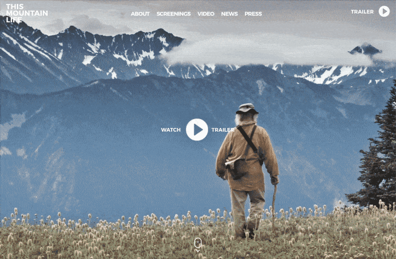 Screenshot of This Mountain Life website trailer clip
