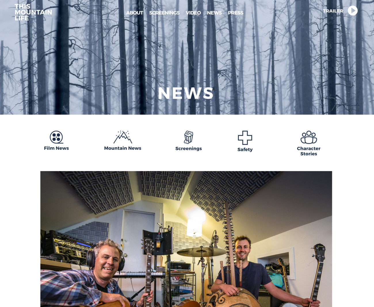 Screenshot of This Mountain Life website News page