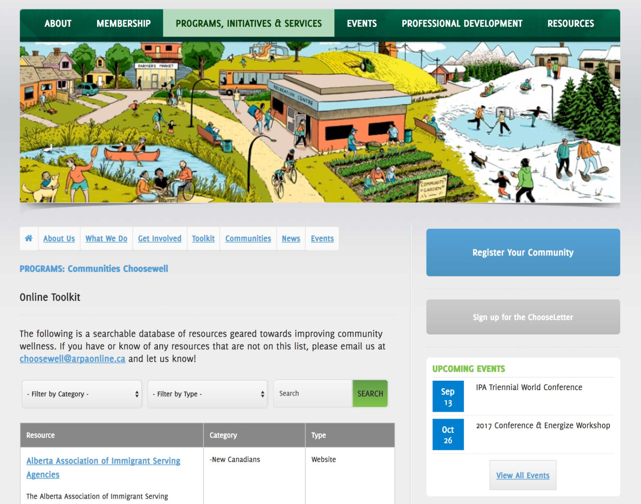 Screenshot of ARPA website Programs and Initiatives page