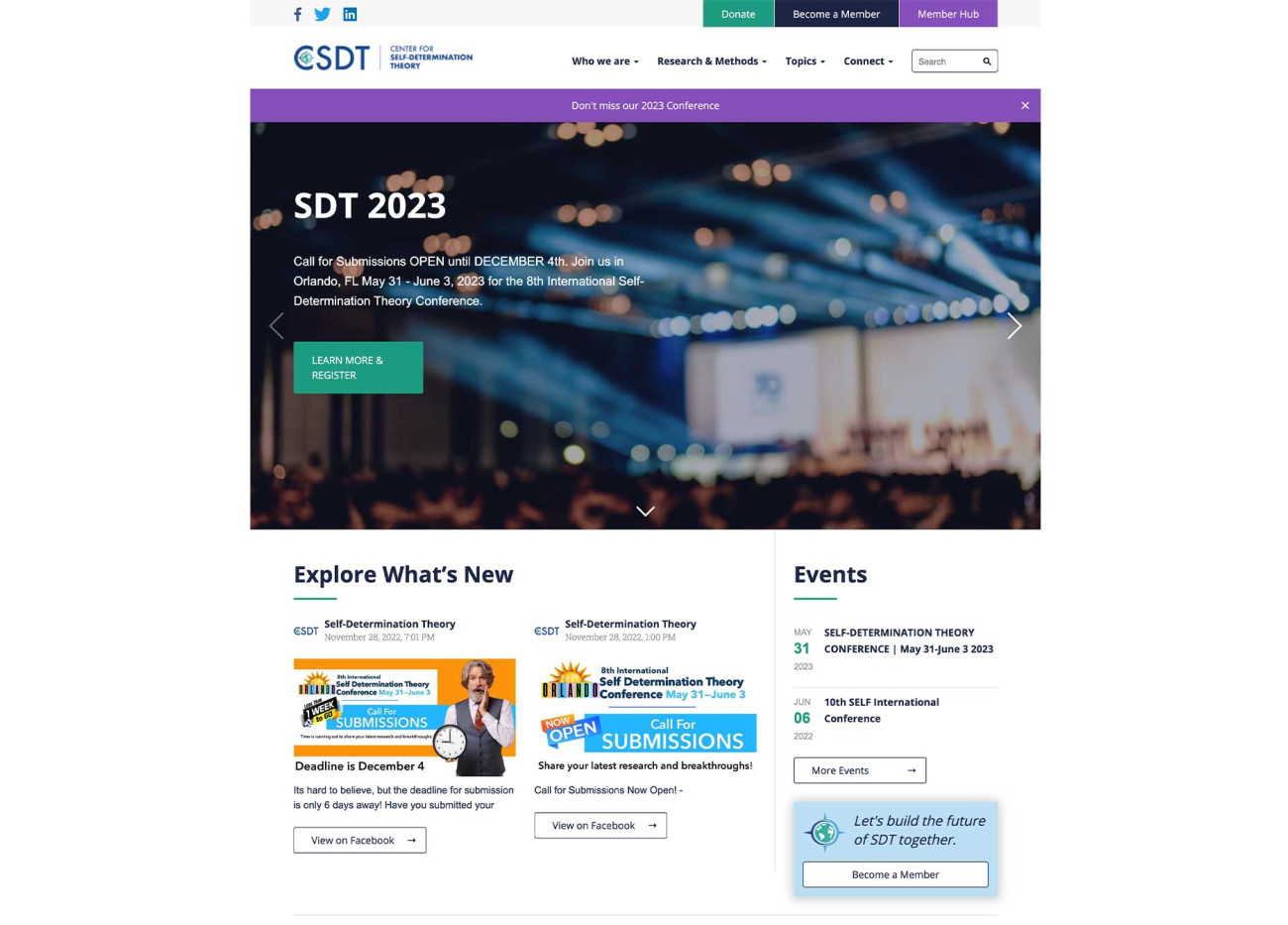 Screenshot of CSDT Home page