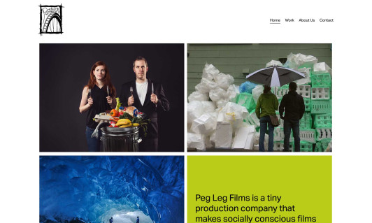 Screenshot of Peg Leg Films website home page