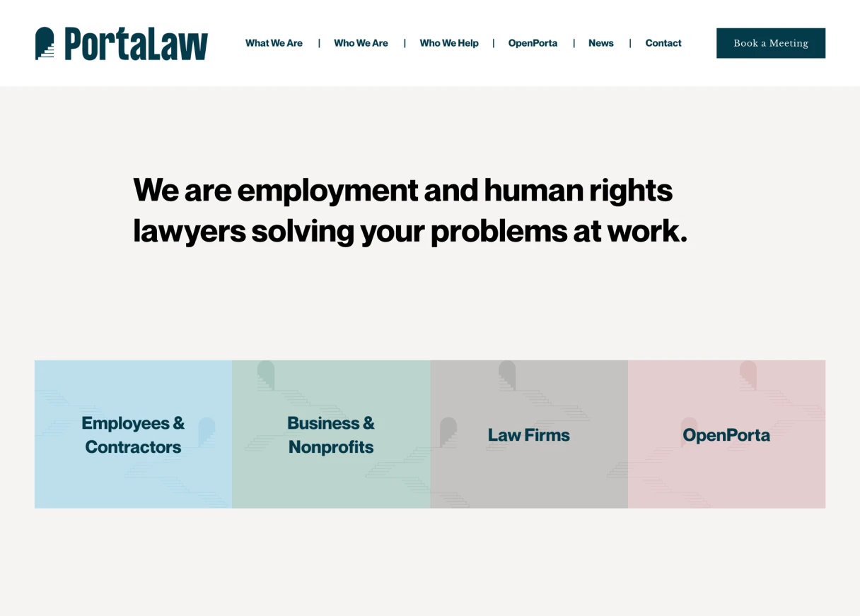 Screenshot of the PortaLaw website