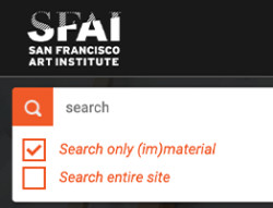 Thumbnail  Screenshot of SFAI website (im)material blog search