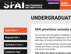 Thumbnail  Screenshot of SFAI website Undergraduate page
