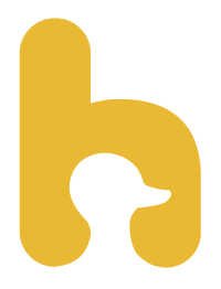 A lowercase h with a duck head cutout