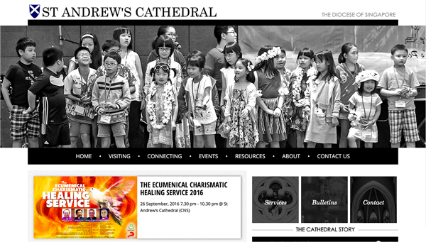 Screenshot of St Andrew's Cathedral website